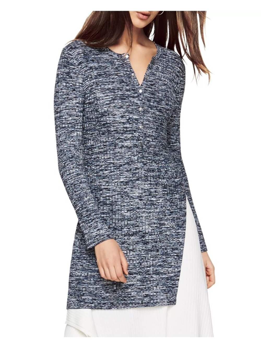 BCBGMAXAZRIA Dress Size Small Jumper Long Sleeve Knit Dark Gray Textured Ribbed